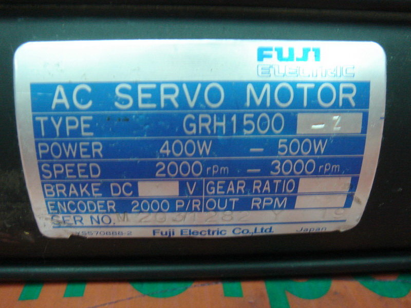 FUJI AC SERVO MOTOR GRH1500-Z - PLC DCS SERVO Control MOTOR POWER